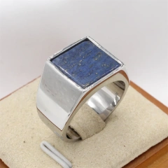 Silver-polished-lapis lazuli
