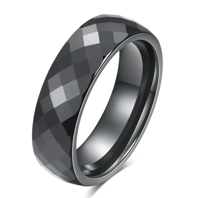 RTS Classic Wedding & Engagement Rings for Women Trendy Black & White Ceramic with Stylish Cut for Parties and Weddings