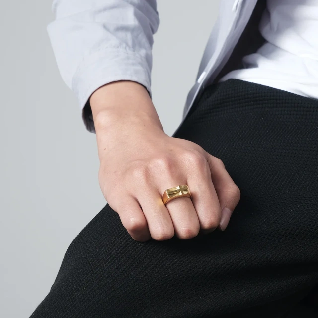 Classic Cross Signet Rings Men Fashion Titanium Steel Geometric Rectangular Ring Christian Jewelry