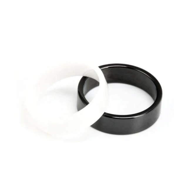 Luxury High Polished Men Ring 6mm 8mm White Black Ceramic Rings Wedding Rings