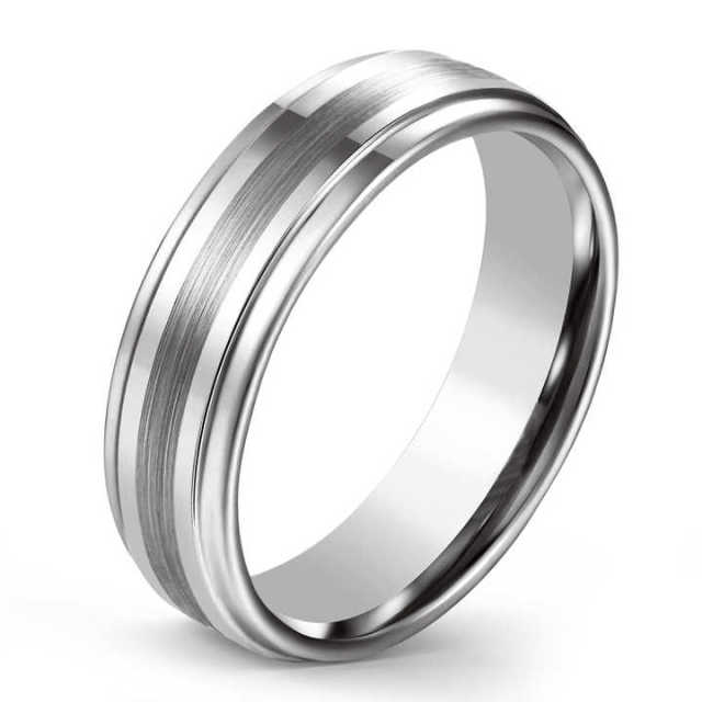 Custom Simple Fashion Jewelry Brushed Finish Silver 6mm Tungsten Rings for Mens Women Comfort Fit
