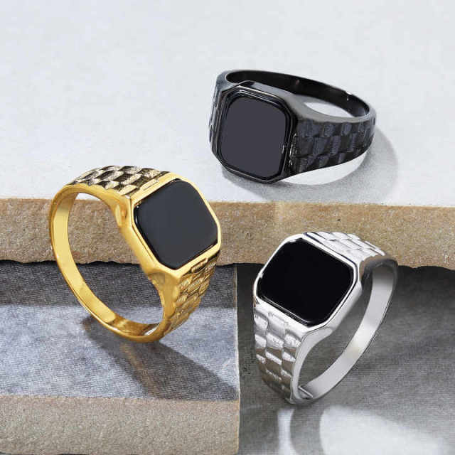 Hot Sale New Arrival Vintage Gold Wedding Rings Shell Titanium Steel Rings for Men Stainless Steel Ring