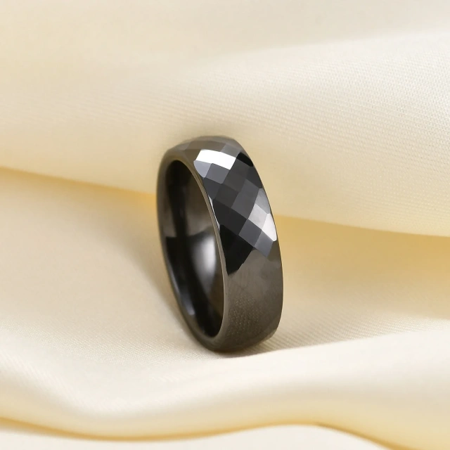 RTS Classic Wedding & Engagement Rings for Women Trendy Black & White Ceramic with Stylish Cut for Parties and Weddings