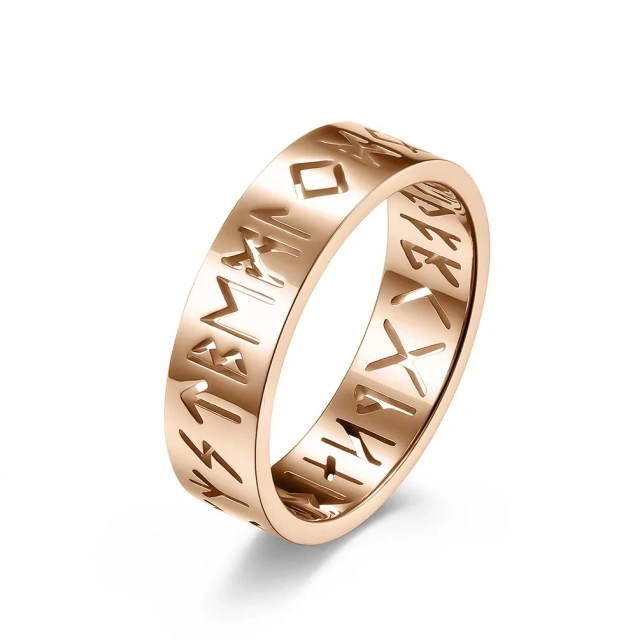 New Arrivals Women Retro Rune Words Ring Odin Norse Viking Amulet Stainless Steel Hollow Out Letter Finger Rings