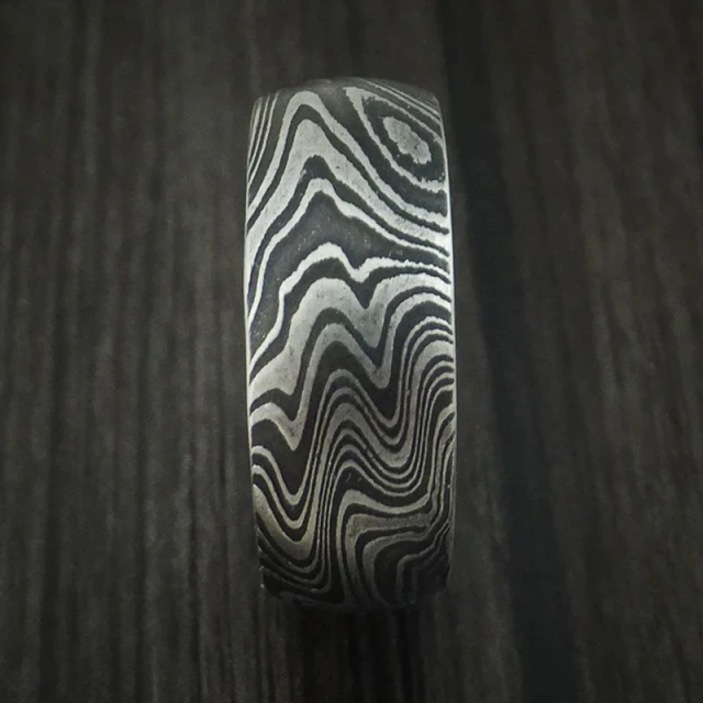 Best Selling Damascus Steel Rings for Men's With Gift Box Hand Forge Fashion Jewelry