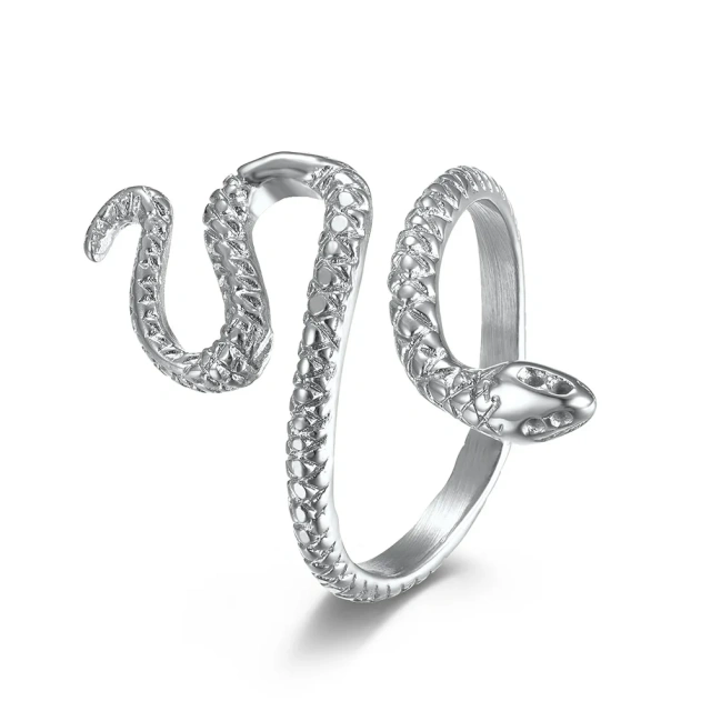 Wholesale/ Retail Silver/ Gold/ Rose Gold Western Style Retro Snake Stainless Steel Ring Womens Jewelry Ring Women