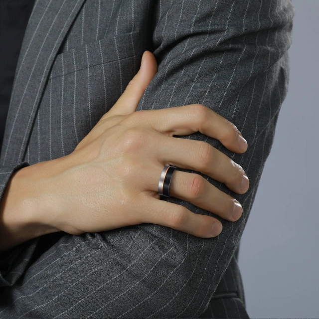 Ready to Ship 8mm Engagement Wedding Rings Tungsten Carbide Steel Ring Black Silver Jewelry for Men Women comfort Fit