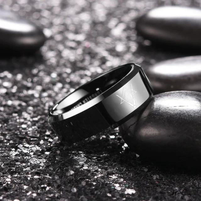 Wholesale Luxury 8mm Black Tungsten Carbide Rings - Laser Polish