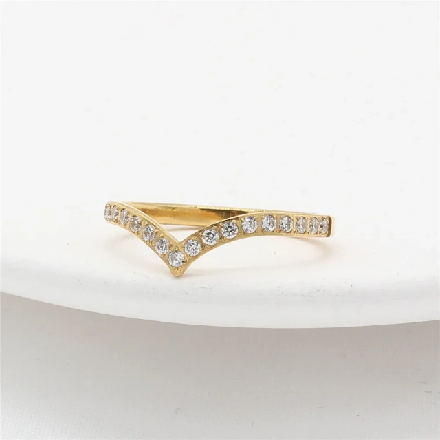 Fashion Rings 18K Gold Plated Zircon Stone Rings Stainless Steel Jewelry for Women Wedding Engagement Bands
