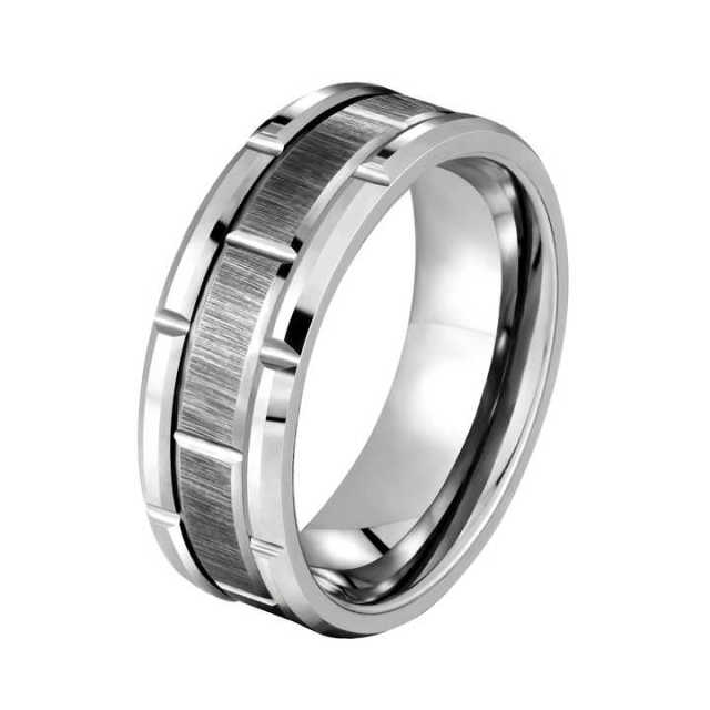 Guangzhou Mens Jewelry Ready to Ship 8mm Tungsten Ring Silver Tungsten Carbide Ring for Men Women Engagement Wedding Band