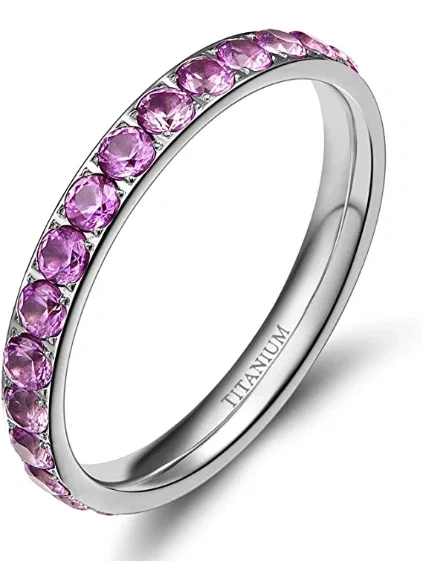 New 18K Gold Crystal Zircon Circle Ring Finger Jewelry Geometric Stainless Steel Ring for Women Accessories Titanium Jewelry