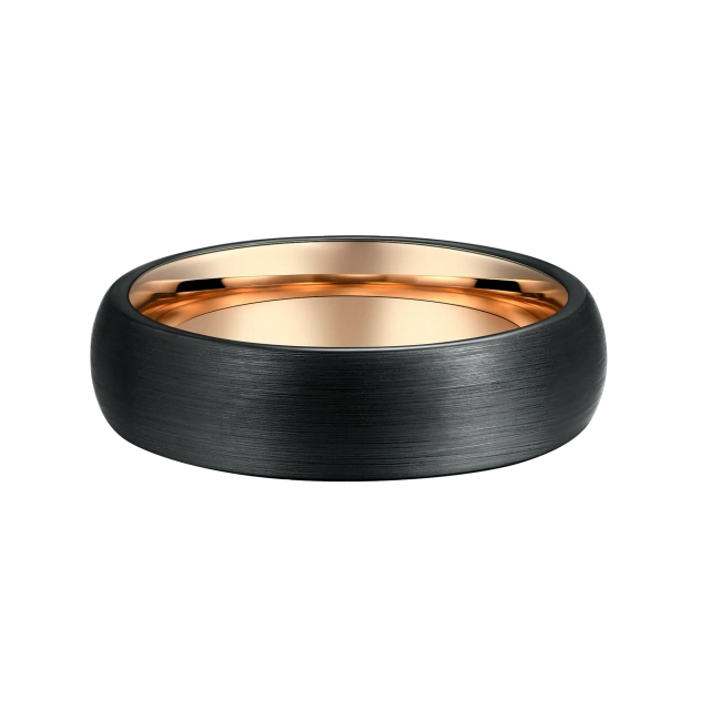 Wholesale Fashion Jewelry Rings 6mm Waterproof Black Tungsten Rings for Men Rose Gold Couple Wedding Rings