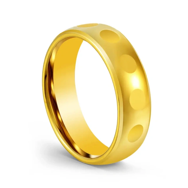 Wholesale Wedding Bands Gift Tungsten Carbide Ring 24K Men Gold Rings Fashion Jewelry Rings