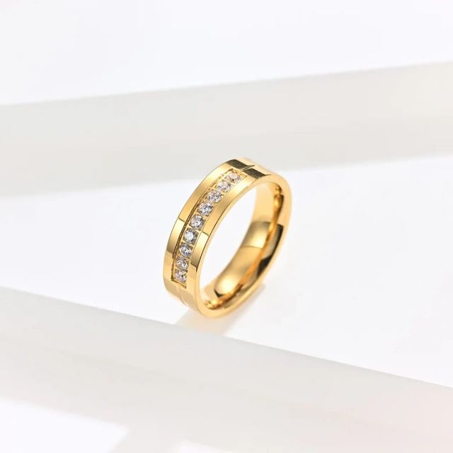 Wedding Rings Fashion Jewelry Rings Gold Hot-sale Stainless Steel Fashionable Fine Jewelry Couple Jewelry Gold Plated Ball 2pcs