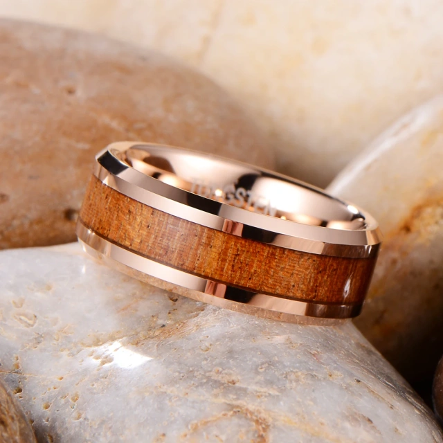 Fashion Men Sex Jewelry Rings Factory Wholesale Wood Inlay Tungsten Carbide Ring Cock Ring for Men