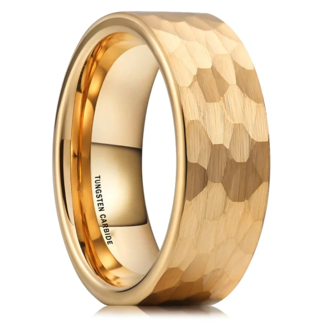 Blue Tungsten Steel Rings - Double Brushed Finish - Ouyuan Supplier