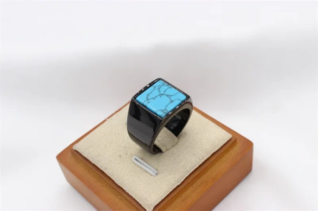 New Design Natural Tiger Eye/Turquoise/Lapis Lazuli Stone Steel Rings Jewelry Sets Stainless Steel Jewelry for Women Men