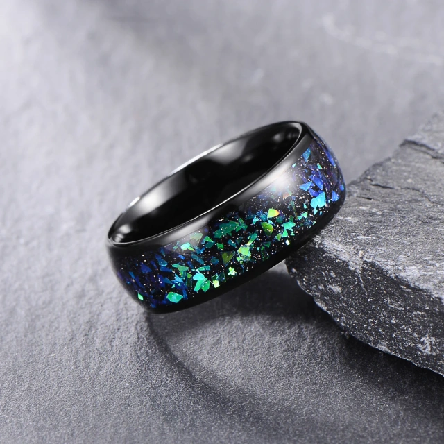 Opal Inlay Custom OEM logo Men Sex Jewelry Tungsten Cock Ring for Men Wholesale Price