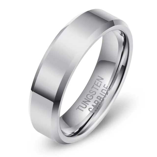 Custom Simple Fashion Jewelry Brushed Finish Silver 6mm Tungsten Rings for Mens Women Comfort Fit