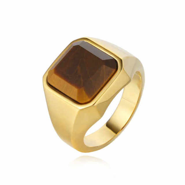 Guangzhou Fashion Jewelry Rings Punk Stainless Steel Silver 18K Gold Plated Ring for Men