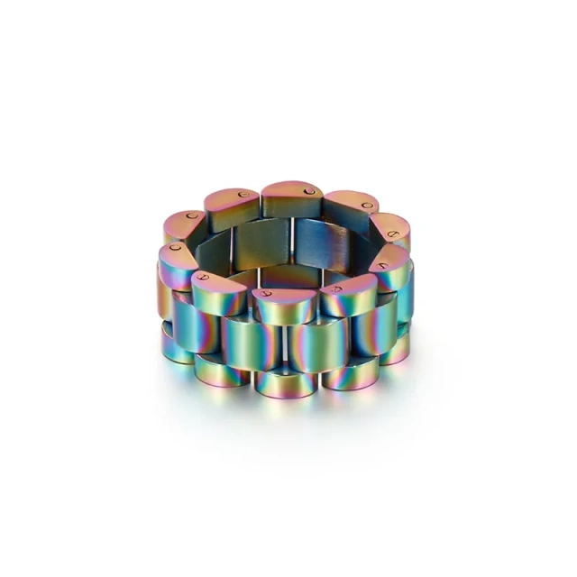 Ouyuan Stainless Steel Men's Bike Chain Rings for Engagement Party Anniversary