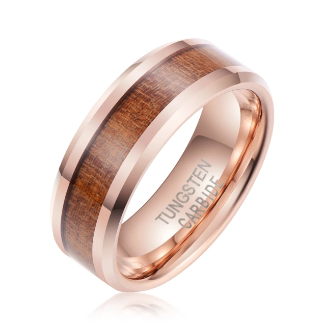 Fashion Men Sex Jewelry Rings Factory Wholesale Wood Inlay Tungsten Carbide Ring Cock Ring for Men