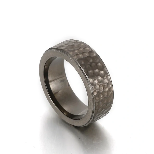 Viking Hammered Damascus Rings Gold Couple Fashion Jewelry Stainless Steel Tungsten Wedding Rings for Men Women