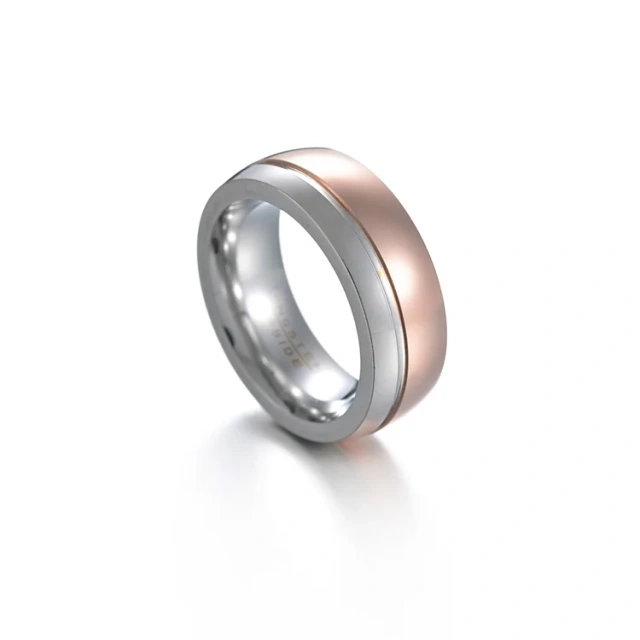 Wholesale 8mm Rose Gold Plated Tungsten Ring Men Ring Couple Wedding Ring Set for Women Girl Men