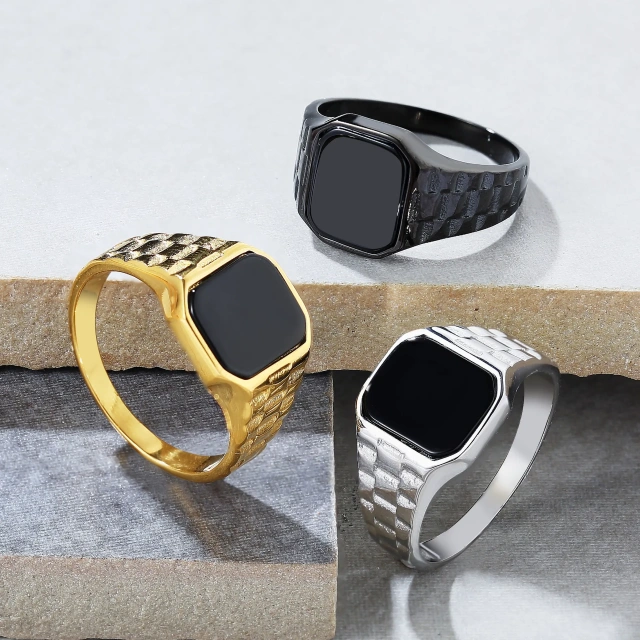 Hot Sale New Arrival Vintage Gold Wedding Rings Shell Titanium Steel Rings for Men Stainless Steel Ring