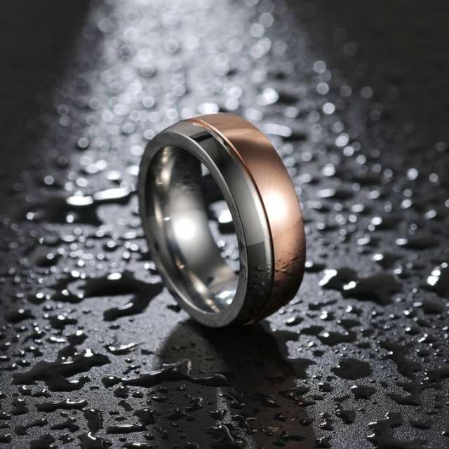 Wholesale 8mm Rose Gold Plated Tungsten Ring Men Ring Couple Wedding Ring Set for Women Girl Men