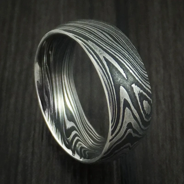 Best Selling Damascus Steel Rings for Men's With Gift Box Hand Forge Fashion Jewelry