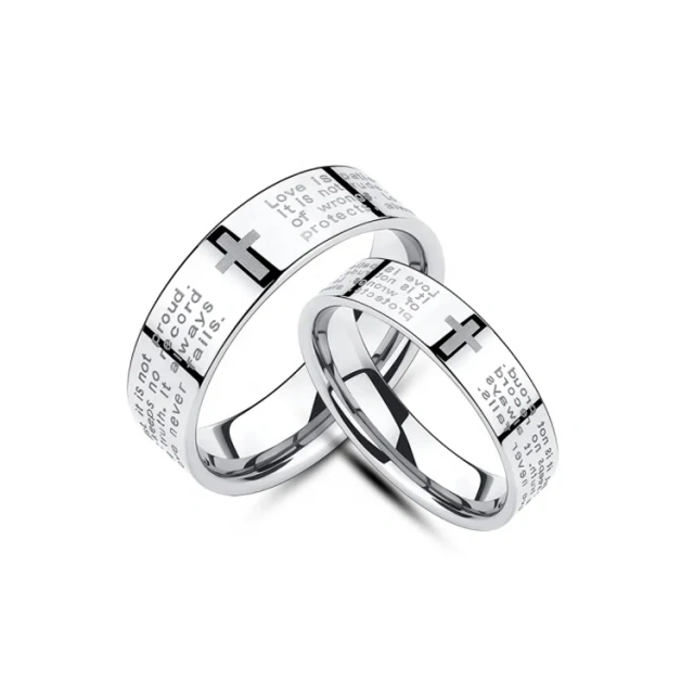 Black Jewelry Tungsten Carbide Cross Ring for Men