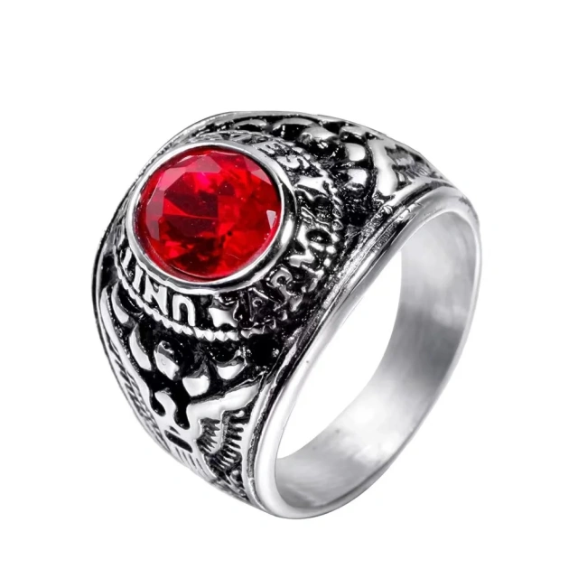 New Punk Diamond Stainless Steel Ring for Men