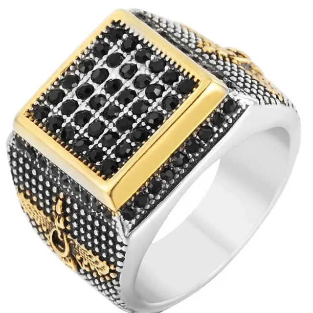 Guangzhou Wholesale Fashion Jewelry Men Rings Stone Stainless Steel Jewelry Rings for Men