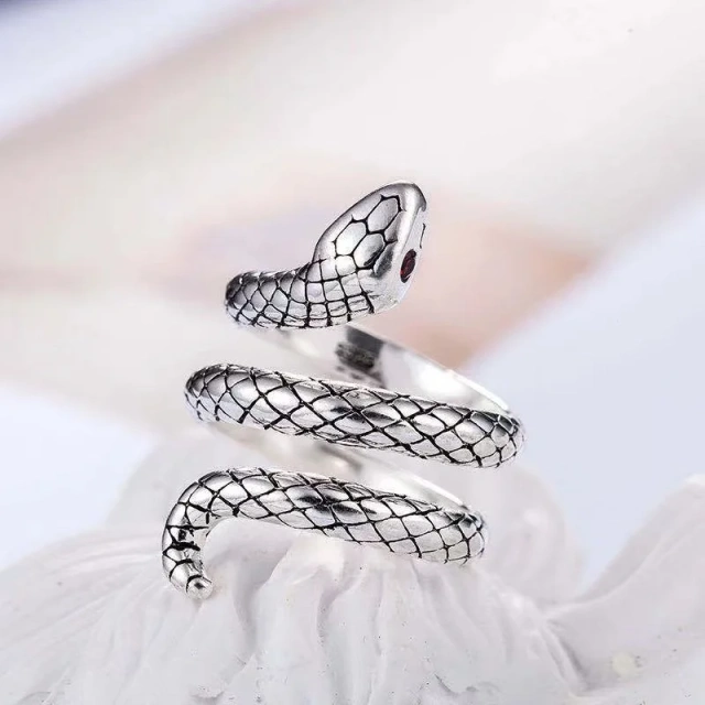 New Arrived Vintage Punk Rock Style Stainless Steel Snake Design Ring