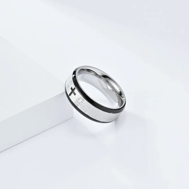 RTS Factory Sale Stainless Steel Men Jewelry Fine Cross Odin Triangle Knot Digital Rotation 18k Gold Pvd Plating Ring