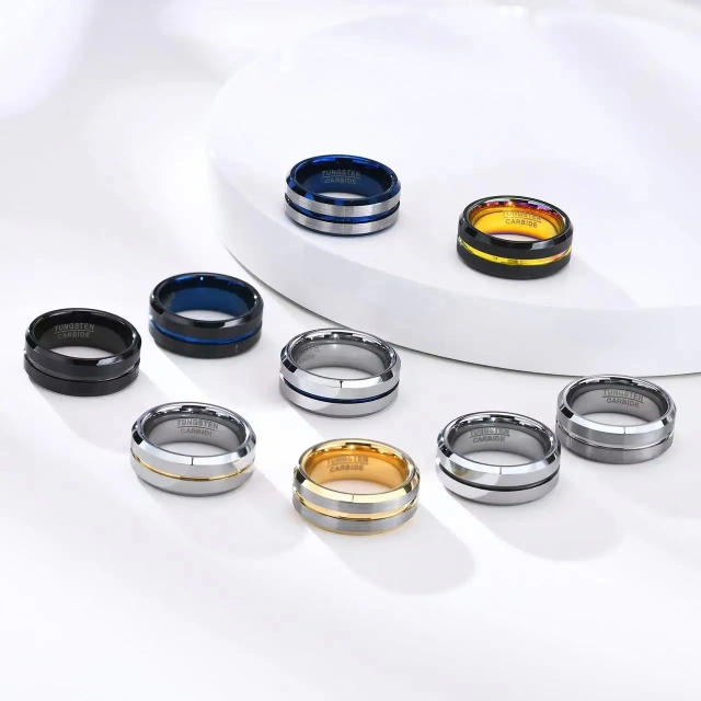 Hot Sell 8mm Simple Wedding Bank for Men or Women Claccic Style Tungsten Rings
