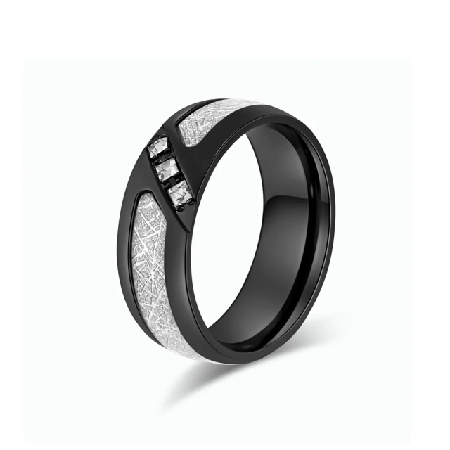 Guangzhou Wholesale Man Punk Titanium Steel Jewelry Zircon Stone Stainless Steel Silver Plated Ring Men