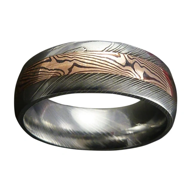 Ouyuan Jewelry Custom Men Damascus Steel Ring Wholesale Jewelry for Men