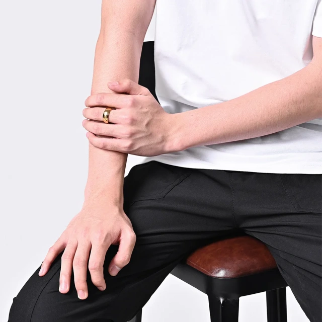 Ouyuan 18K Gold Plated Titanium Steel Tail Ring Polished Stainless Steel Jewelry Gift for Men Women Anniversaries Engagements