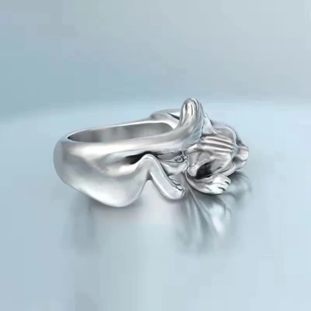 New Kitty Adjustable Ring Silver Plated Ring Wedding Ring