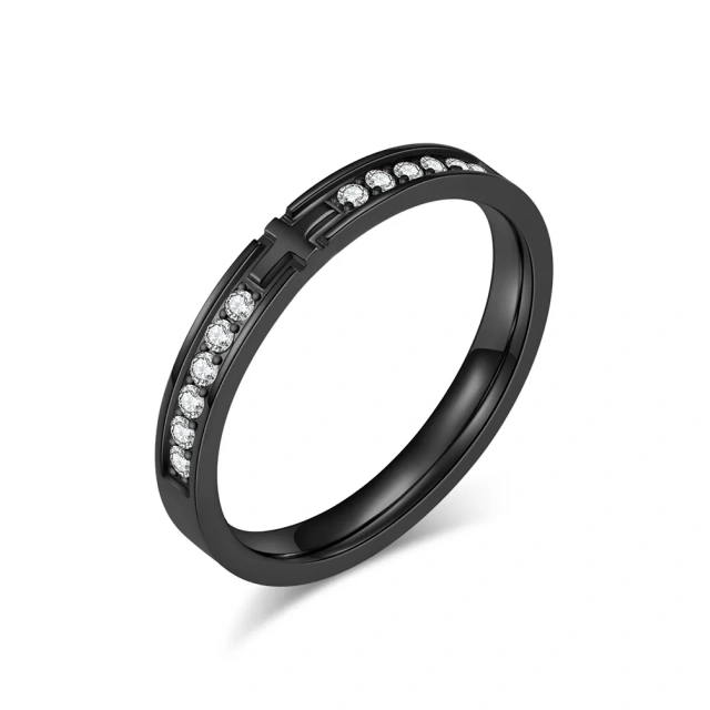 High-End 18K Gold-Plated Stainless Steel Ring Cubic Zirconia Cross with Gemstone for Parties and Anniversaries