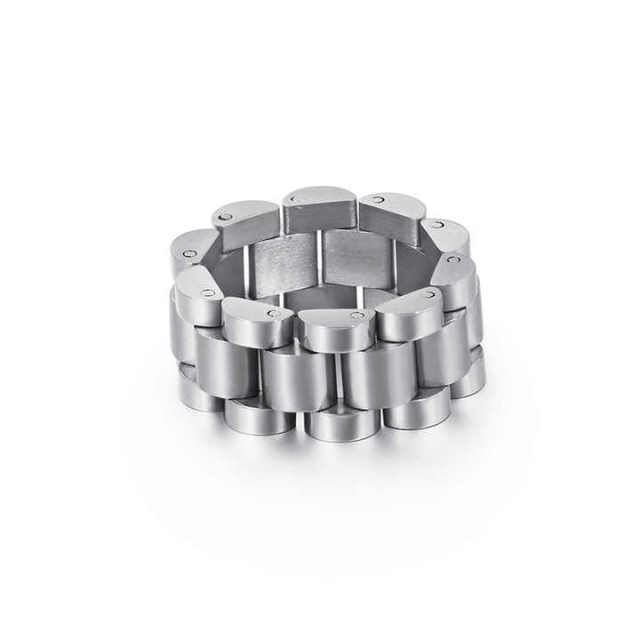 Ouyuan Stainless Steel Men's Bike Chain Rings for Engagement Party Anniversary