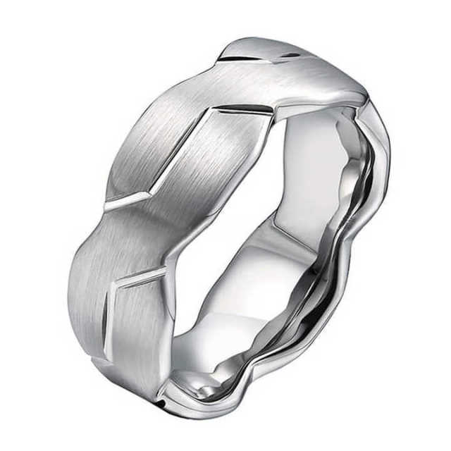 Factory Direct Sales High Quality 8mm Black Silver Tungsten Carbide Ring Brushed Couples Ring Set Wedding Band comfort Fit