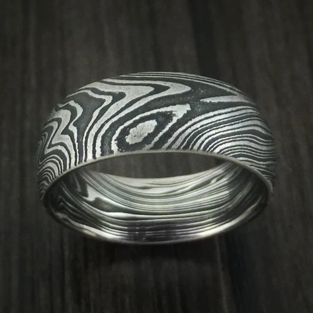 Best Selling Damascus Steel Rings for Men's With Gift Box Hand Forge Fashion Jewelry