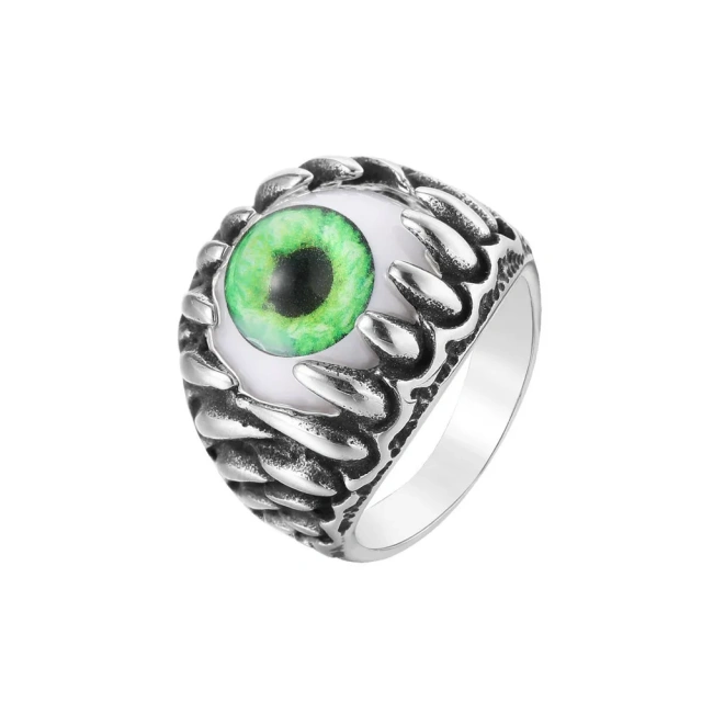 Steel Soldier Huge Zircon Stainless Steel Men Ring Dragon Claw Punk Biker Motor Personality Jewelry