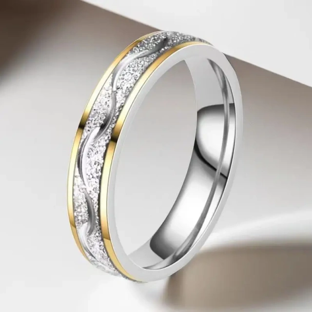 Wholesale Stainless Steel for Men Gold Stainless Steel Jewelry Diamond Inlay Wholesale Stainless Steel Rings Set for Wedding