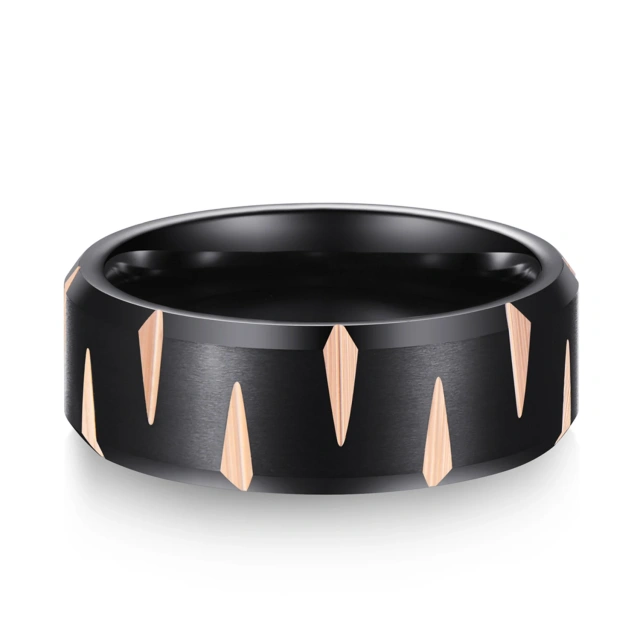 RTS 8mm Wholesale Mens Jewelry Tungsten Carbide Rings Black Tungsten Rings for Men Comfort Fit