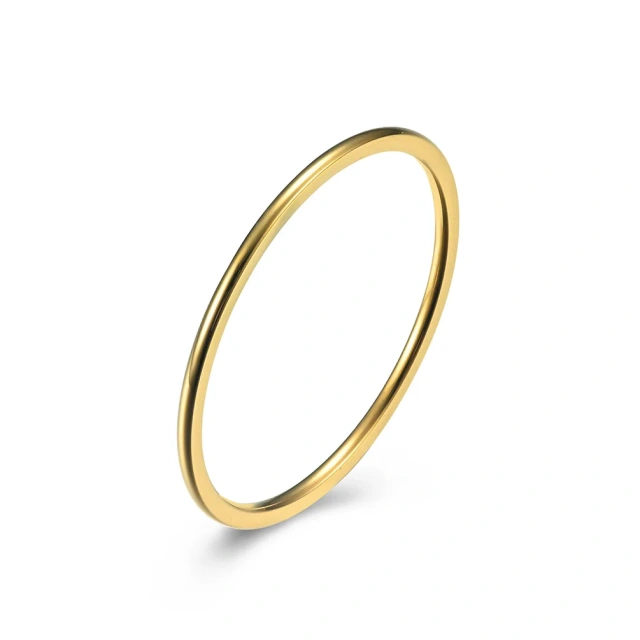 In Stock Simple Personality Titanium Steel 14k Gold Silver Rose Gold Ip Plating Stainless Steel 1mm 3mm 6mm Band Rings