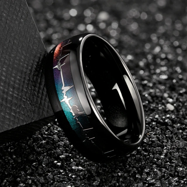 China Supplier Best Price Black Plated Big Size Tungsten Cock Rings for Men Luxury Men Sex Jewelry